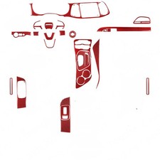 26pcs Red Carbon Fiber Kits Full Interior Trim Cover For Dodge Challenger 15-23