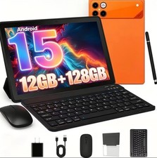 Android 15 Tablet, Featuring 12GB Of RAM  128GB Of Storage, 10.1  HD Display