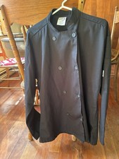 Mercer Culinary M61010BK4X Genesis Unisex Black Long Sleeve Chef Jacket - Medium