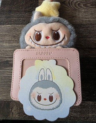 PopLand PopMart Labubu Twinkly Fairy Tale Plush Card Holder  Rock Gray
