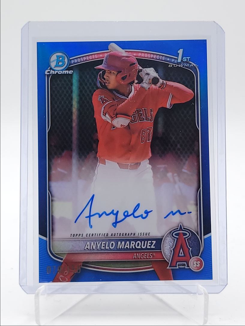 ANYELO MARQUEZ 2025 BOWMAN CHROME 1ST TRUE BLUE REFRACTOR AUTO /150 Q6027