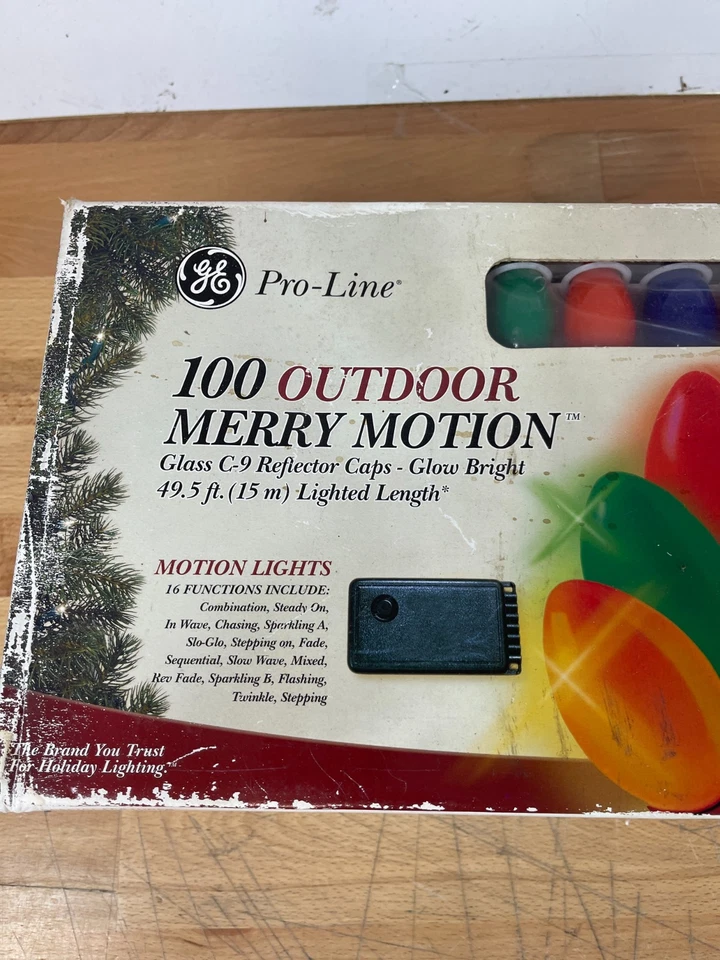 GE Pro-Line 100 luces de movimiento alegre para exteriores C9 bombillas de vidrio 16 funciones 49,5 pies Foto 3 de 4