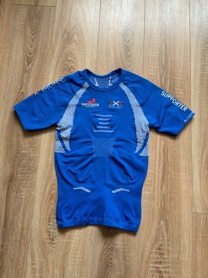 X-Bionic Compression Base Layer Shirt Mens Size M Blue Short Sleeve