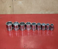 Blackhawk USA 3/8" Dr SAE 9Pc Socket Set 12Pt 3/8"-7/8" Vintage Very Nice!