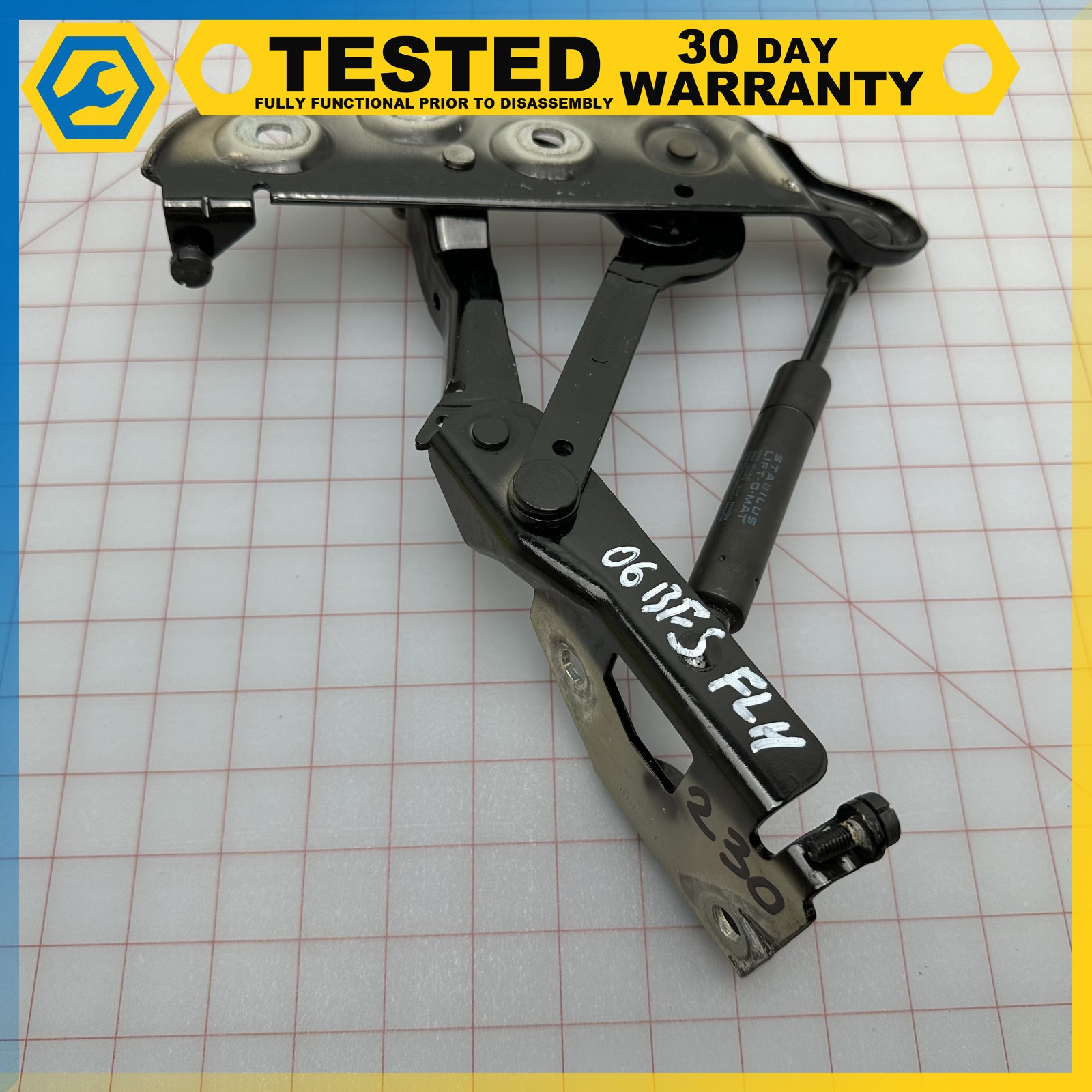06-12 BENTLEY Flying Spur LEFT SIDE HOOD LIFT SUPPORT STRUT SHOCK W/ HINGE OEM