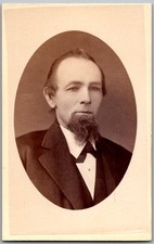 Antique CDV Circa 1870s F.W. Streit Handsome Bearded Man Milwaukee WI