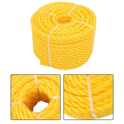 1/2'' x 100 Feet Heavy Duty for DIY Projects 3-Strand Yellow Polypropylene Rope