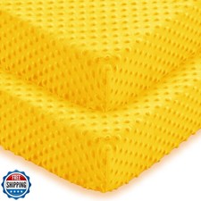 Entisn Baby Crib Sheets 2 Pack, 28 x 52 Inch Minky Dot Fitted Crib Mattress S