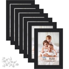 Icona Bay - 4X6 Picture Frames - Black 12 Pack - Modern Style Engineered Wood