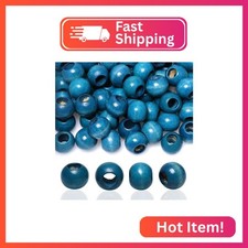 Blue Wooden Macrame Beads - 20mm- 100 Beads- Hole 8mm- Quality Large Hole Wooden