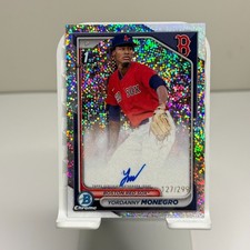 2024 Bowman Chrome Yordanny Monegro 1st Bowman Speckle Refractor Auto /299