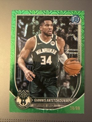 2025-26 Bowman - Chrome Giannis Antetokounmpo #BCV-80 Green Mojo Refractor /99