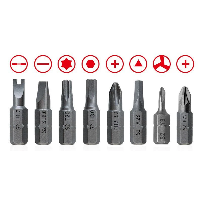 25mm Short Driver Bit 1/4" S2 Magnetic Screwdriver Bit Phillips/Slotted/Hex/Torx - Image 3 of 4