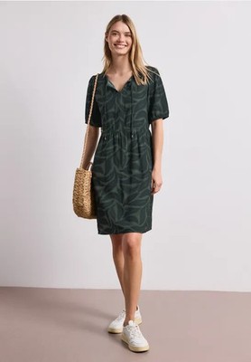 STREET ONE 144911 TUNIC Kleid kurzarm weich fallend Tunika knielang Leo - Muster