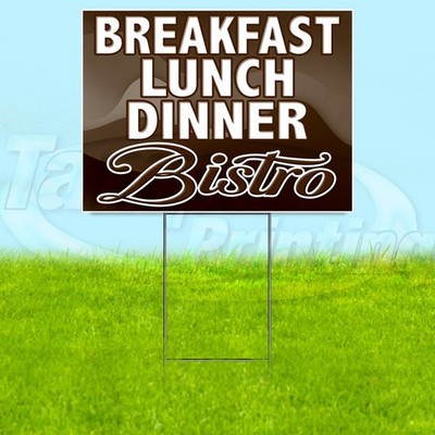 BREAKFAST LUNCH DINNER 18x24 Yard Sign Plastic Corrugated WITH STAKE USA YS07628