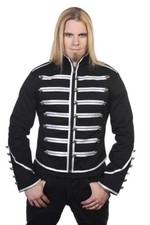 Silver Military Drummer Black Parade MCR Steampunk Emo Punk Gothic Jacket BANNED
