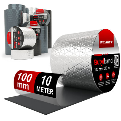 Klebeband Butyl wasserdicht stark 0,1x10m Seal Gummi Aluminiumfolienband haftend