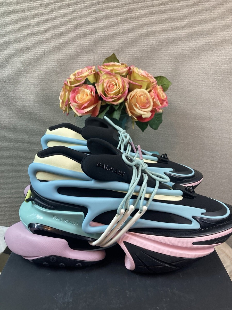 BALMAIN 37 ピンヒール Unicorn sneakers in neoprene and leather white white - Women