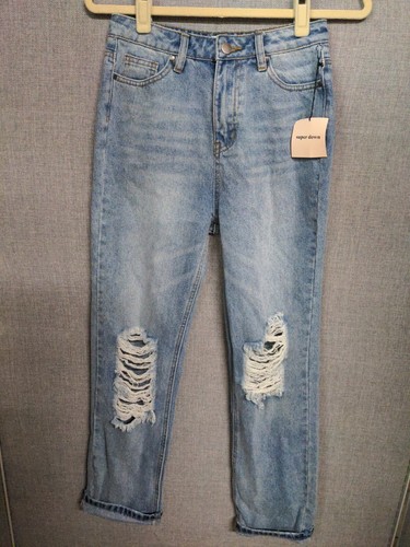 Super Down Jeans Women's XXS Distressed High Rise Straight Leg NWT - 第 1/10 張圖片