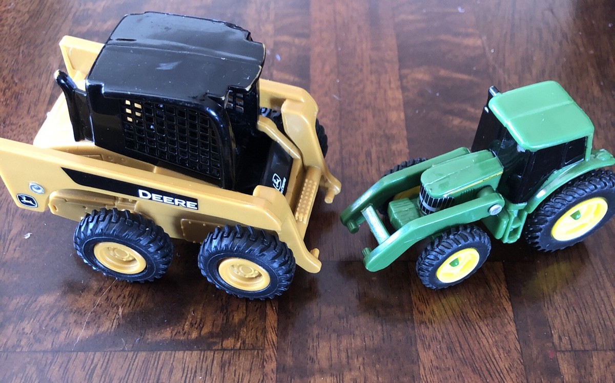 TOY JOHN DEERE SKID STEER LOADER AND ERTLE TRACTOR | eBay