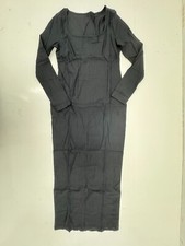 Shein Black Ribbed Long Sleeve Dress Womens Size Large