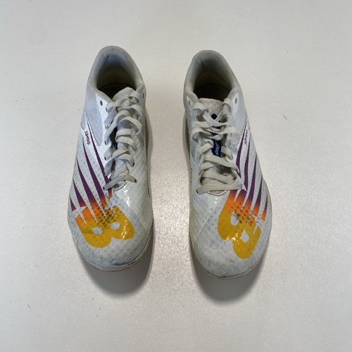 New Balance SD100v4 White PurpleYellow Mens Track & Field Cleats USD100W4 Sz 8 - Picture 2 of 6