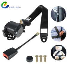 Universal 3 Point Retractable Car Seat Belt Bolt Automatic Safety Strap Buckle