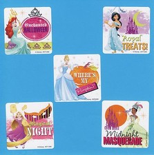 15 Disney Princess Halloween Large Stickers - Ariel, Cinderella, Jasmine, Tiana
