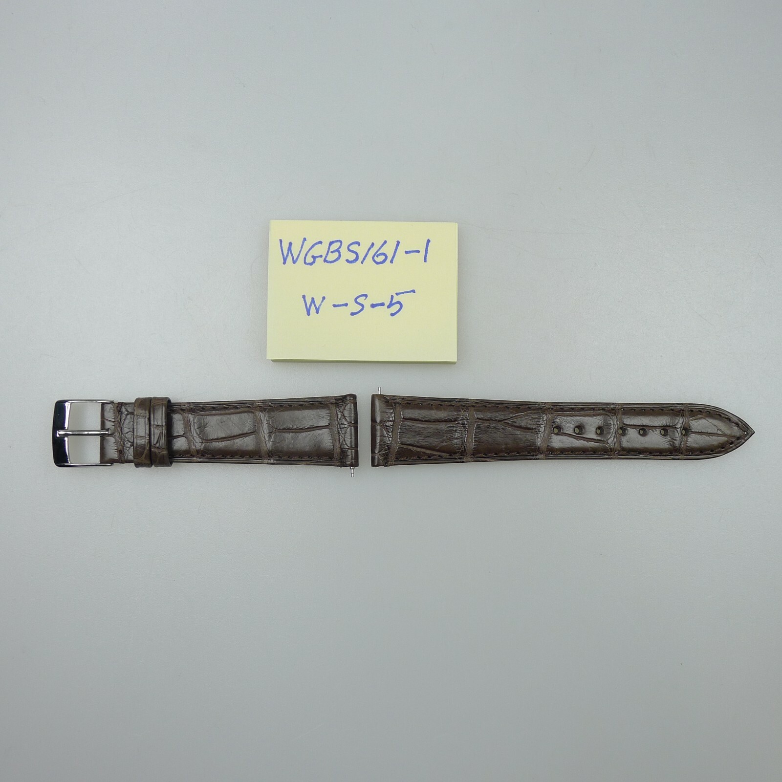 Shapur Watch Strap Brown Crocodile with Clasp & Pin