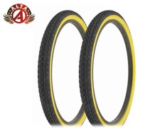 2 ALTA BICYCLE WIRE BEAD CRUISER TIRES 26 x 2.125 BLACK/GUM HEAVY DUTY DIAMOND.