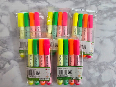 5 Sterne Büro Textmarker sortiert Pk4 x 5 Packungen