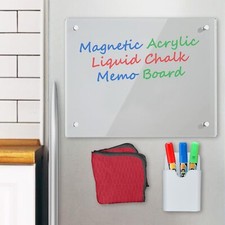Acrylic Note Board Refrigerator Dry Erase Board Magnetic Clear 16  x12"
