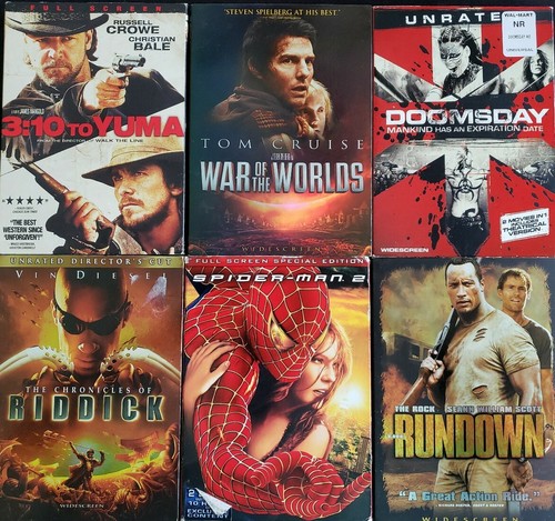 Lot of 6 DVD Action Movies Rundown Riddick Doomsday 3:10 to Yuma Spider-Man VGC