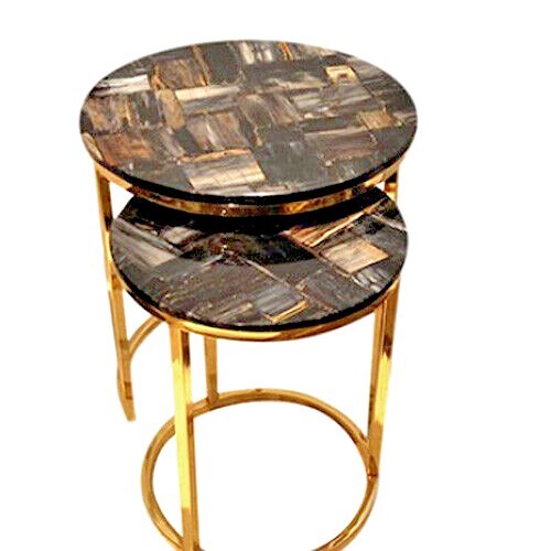 Natural Petrified Agate Coffee Table Top for Modern Furniture Design