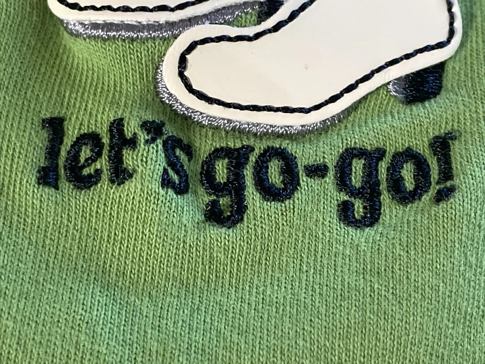 Gymboree Shirt Girls 5 Long Sleeve Round Neck Go Go Boots Buttons Green - Image 4 of 4