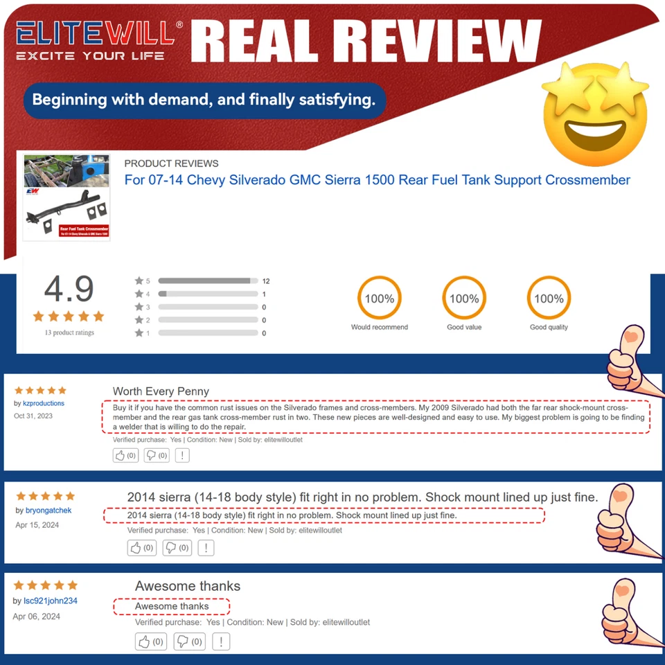 Soporte de tanque de combustible trasero travesaño para Chevy Silverado GMC Sierra 1500 2007-2014 Foto 2 de 4