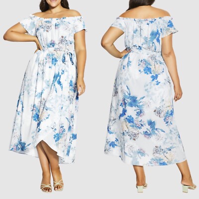 NEW CITY CHIC Blue FLORAL Plus Size OFF THE SHOULDER Kiku TULIP Maxi DRESS L 20 | eBay NEW CITY CHIC Blue FLORAL Plus Size OFF THE SHOULDER Kiku TULIP Maxi DRESS L 20 | eBay
