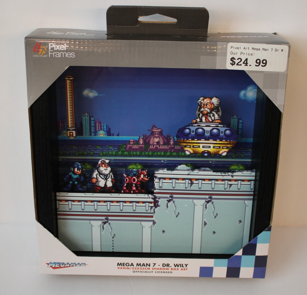 MEGA MAN 7 Shadow Box Art Pixel Frame Officially Licensed NIB Capcom Dr Wily