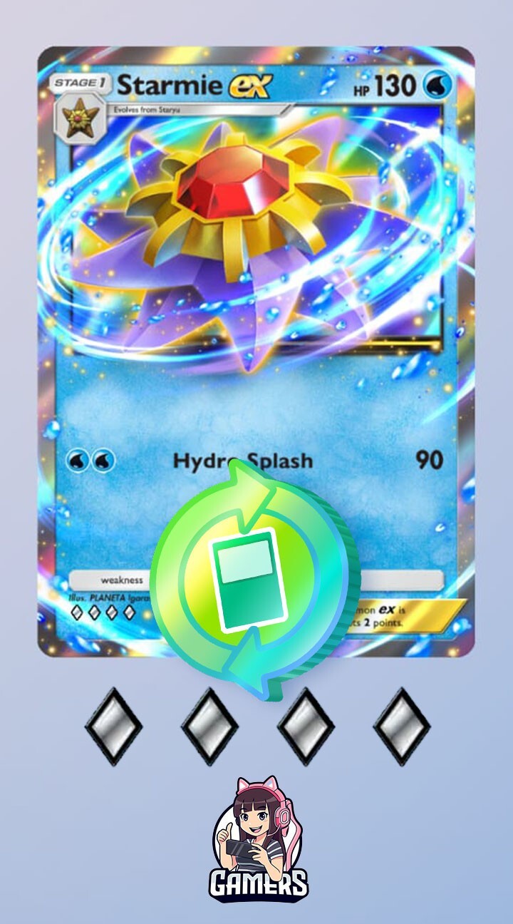✨Pokemon TCG Pocket ✨ STARMIE EX ✨ Trading Card  (♢♢♢♢) ✨Language ENGLISH ✨