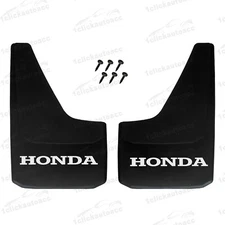 Universal Mud Flaps FITS HONDA Style Splash Guards With WHITE Letters 2PCS NEW