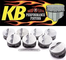KB Claimer Flat Top 2vr Coated Pistons Set/8 for Chevy SB 350 w/6.0" rod 040