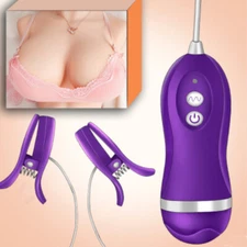 Electric Vibrating Breast Nipple Clamps Clit Clip SM Bondage Sex-toys for-Women