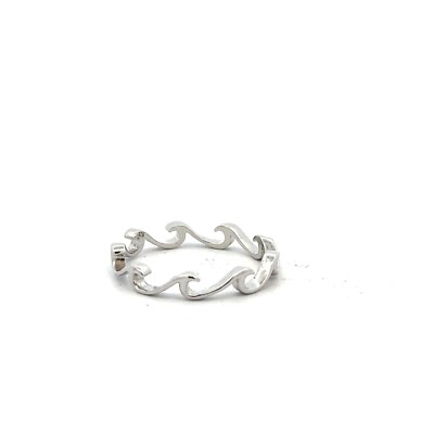 Sterling Silber Wellenring (Größe 8,5)