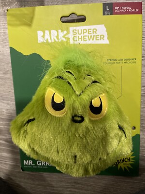 New Bark Box Super Chewer '' Mr.Grrrrinch '' Dog Toy Christmas Official Grinch