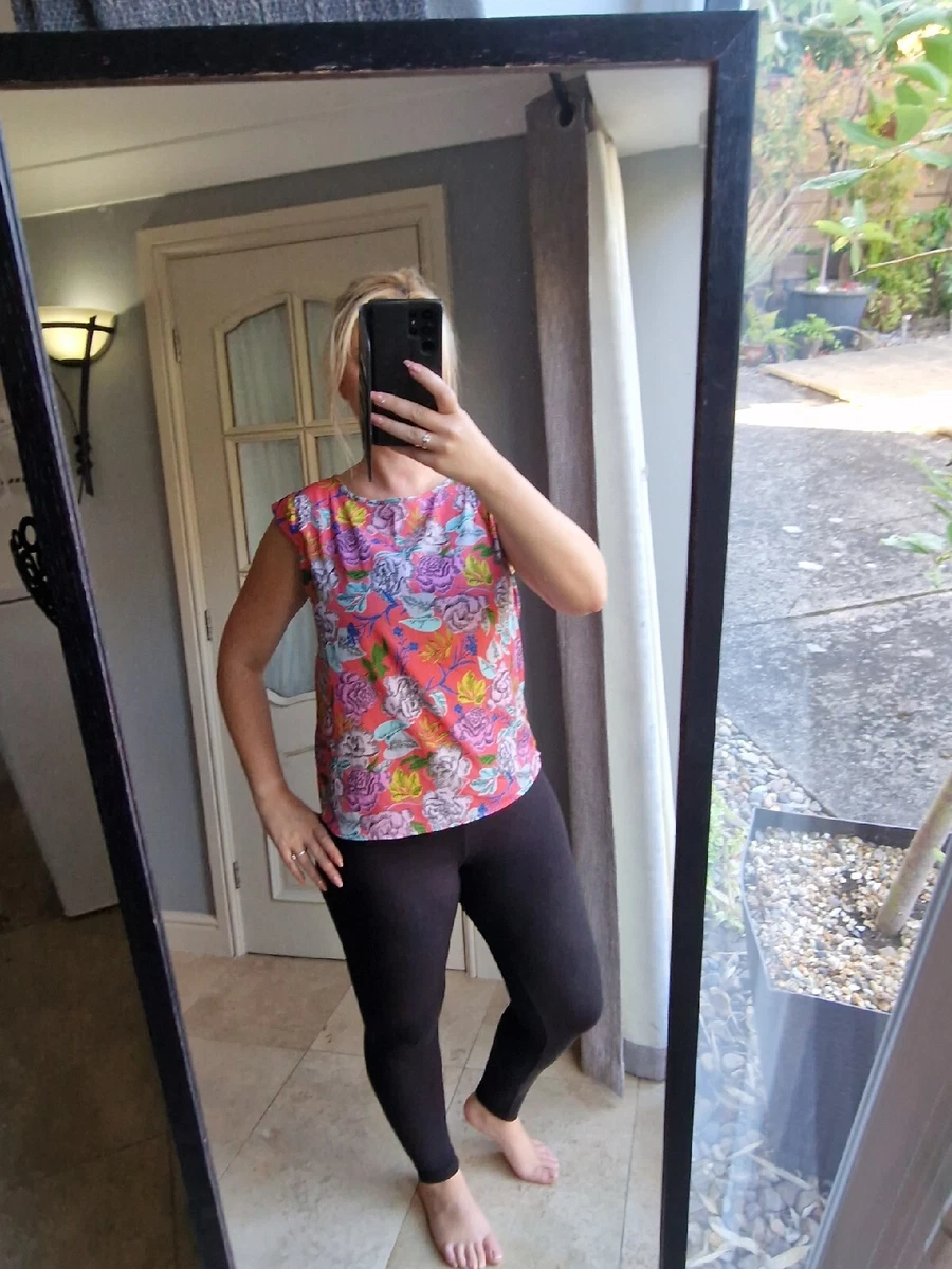 Size 10 Cami Tank Vest Top Pink Floral Design Soft Feel Peacocks