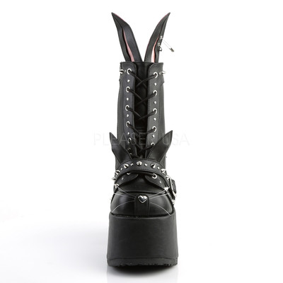 Black Cat Chunky Platform 90s Goth Punk Boots Bunny Kitty Ears