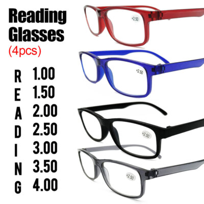 4PCS Reading Glasses Lens High-definition Eyewear Presbyopic Magnifier Men Women