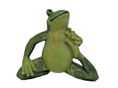 Whimsical Yoga Posing Frog 4.5  x 5  Resin Figurine