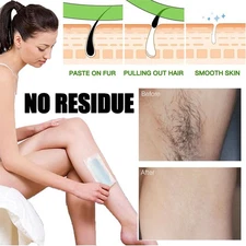 50PCS Hair Removal Paper Double Sided Cold Wax Strips Body Depilatory Patch Skin