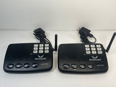 Lot of 2 Hosmart HY777 Wireless 3-Channel Home Intercom System w/ Power Adapters